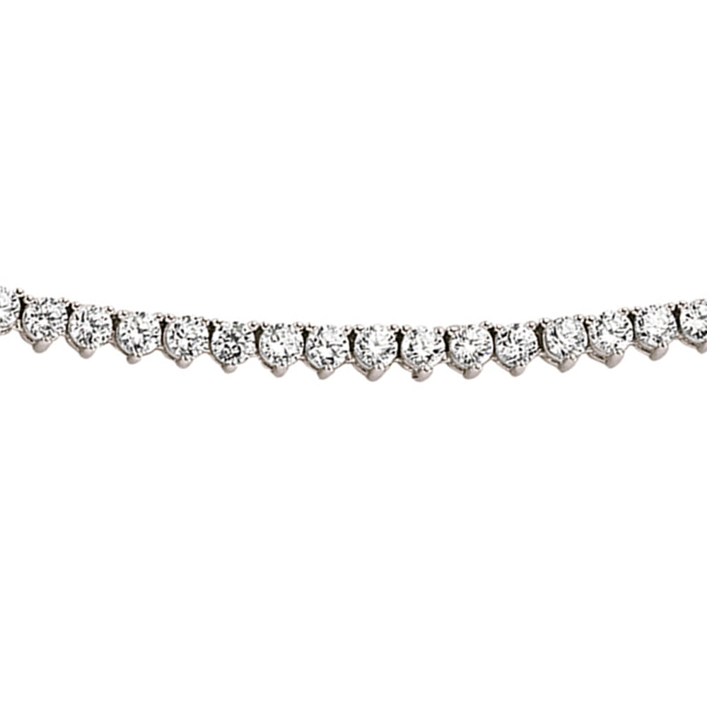 Silver  CZ Eternity Tennis Necklace 3mm 16 inch - GVK097