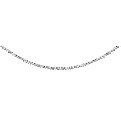 Silver  CZ Eternity Tennis Necklace 3mm 16 inch - GVK097