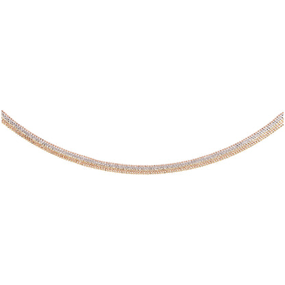 3-Colour Silver  Multi Strand Bead Necklace - GVK103