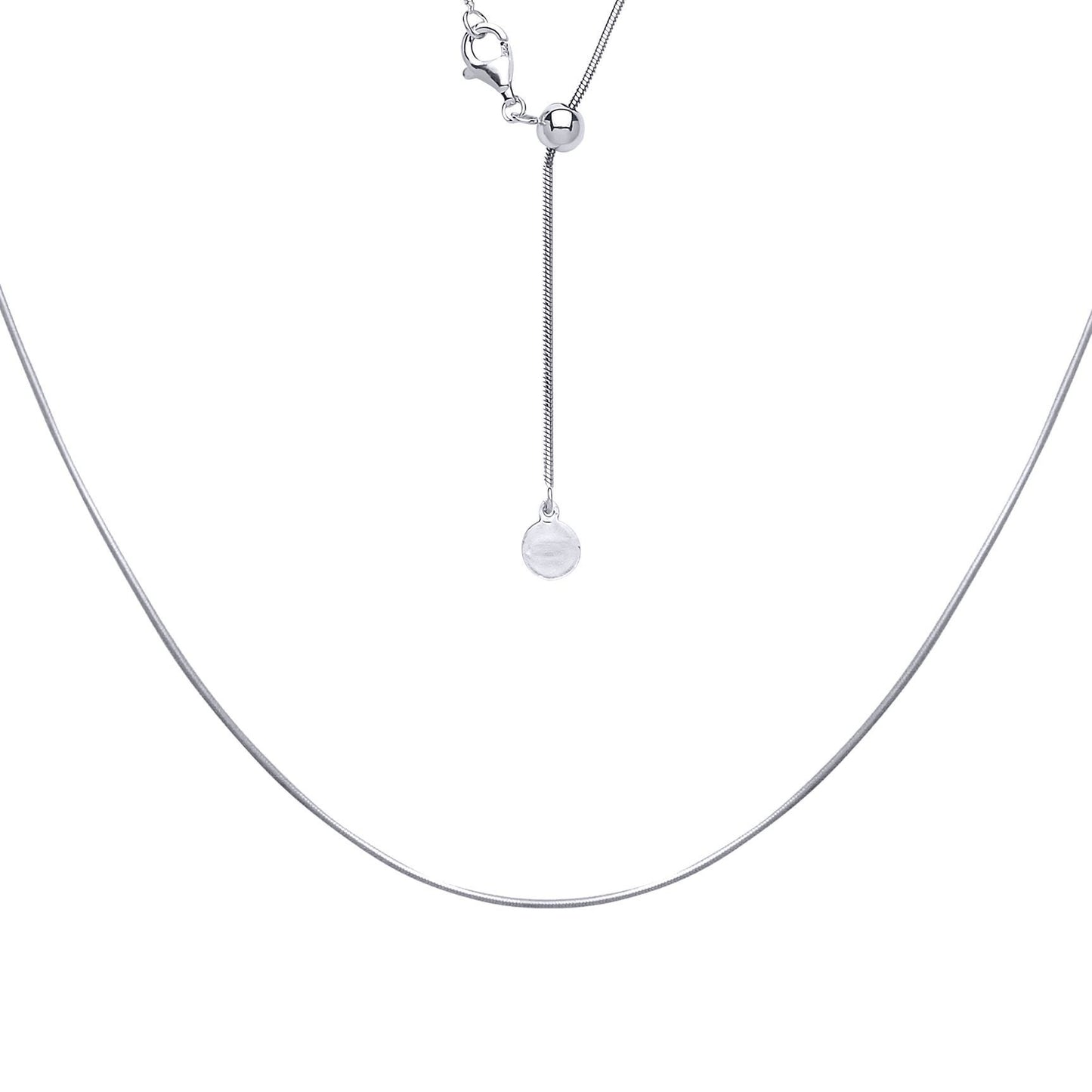 Silver  Adjustable Toggle Lariat Pendant Chain Necklace 1mm 22inch - GVK204