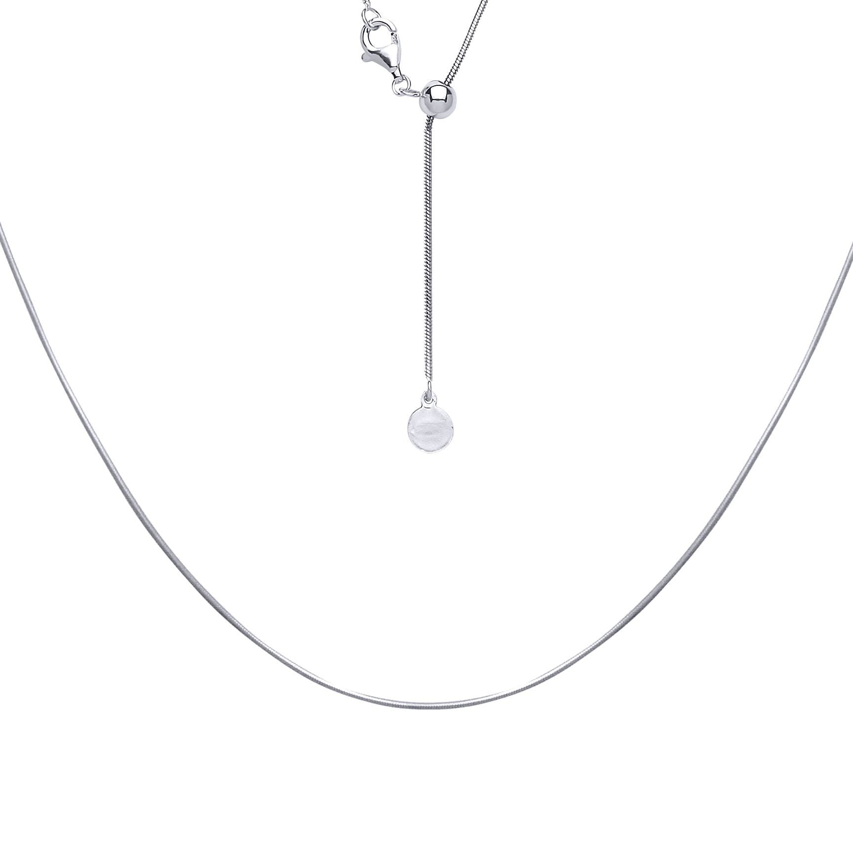 Silver  Adjustable Toggle Lariat Pendant Chain Necklace 1mm 22inch - GVK204