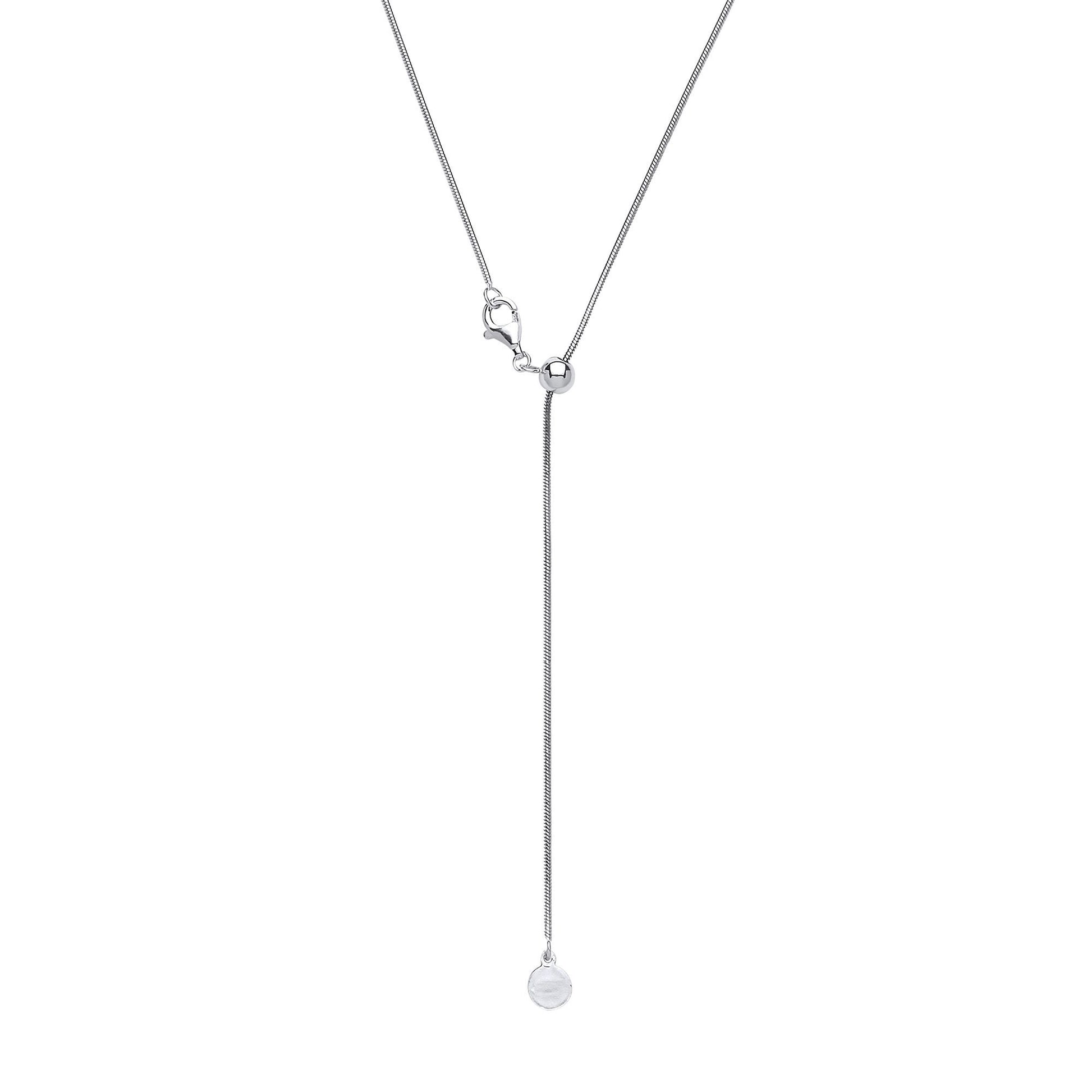 Silver  Adjustable Toggle Lariat Pendant Chain Necklace 1mm 22inch - GVK204
