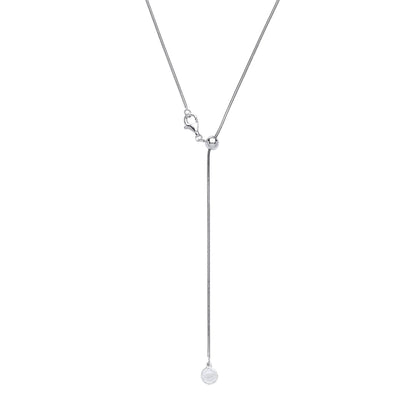 Silver  Adjustable Toggle Lariat Pendant Chain Necklace 1mm 22inch - GVK204