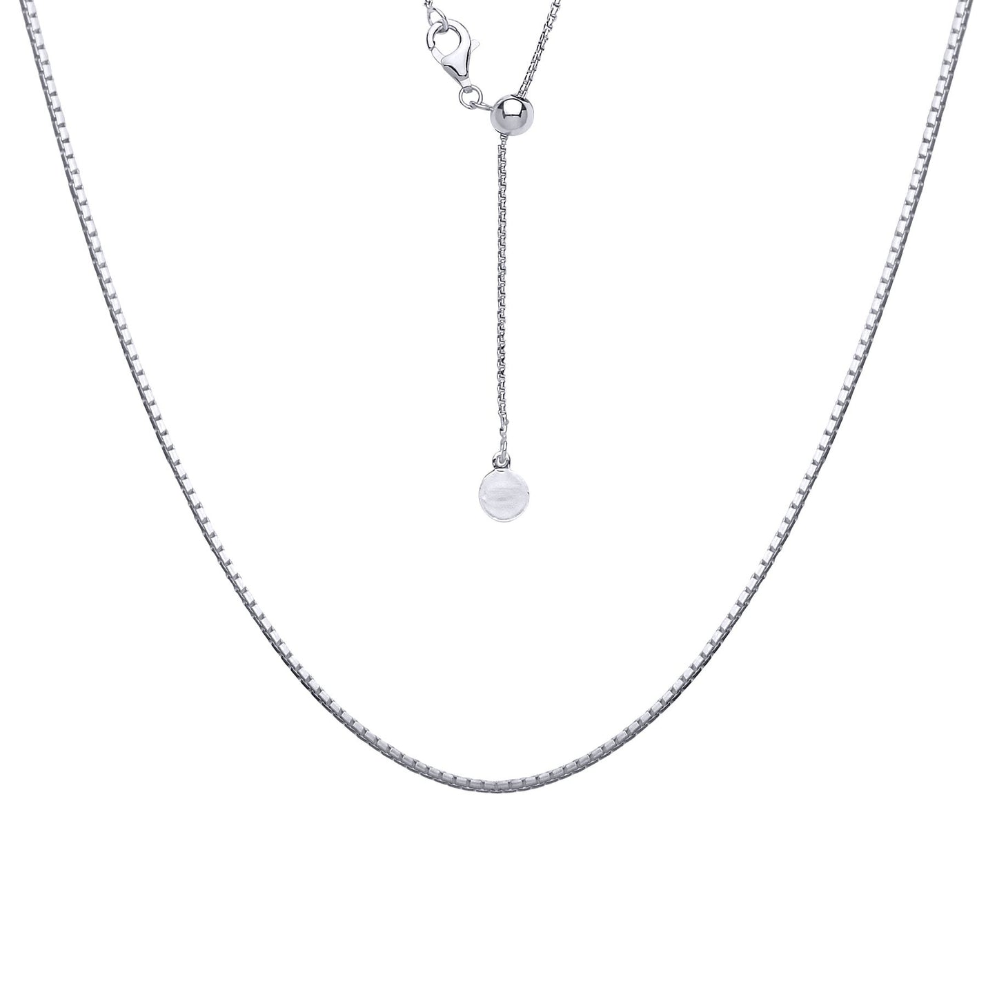 Silver  Adjustable Toggle Lariat Pendant Chain Necklace 1mm 22inch - GVK205
