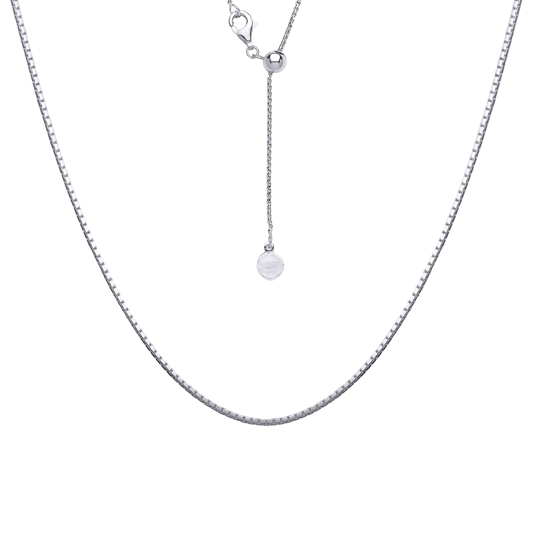 Silver  Adjustable Toggle Lariat Pendant Chain Necklace 1mm 22inch - GVK205