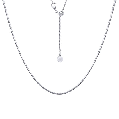 Silver  Adjustable Toggle Lariat Pendant Chain Necklace 1mm 22inch - GVK205
