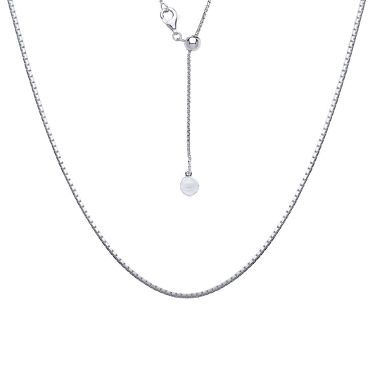 Silver  Adjustable Toggle Lariat Pendant Chain Necklace 1mm 22inch - GVK205
