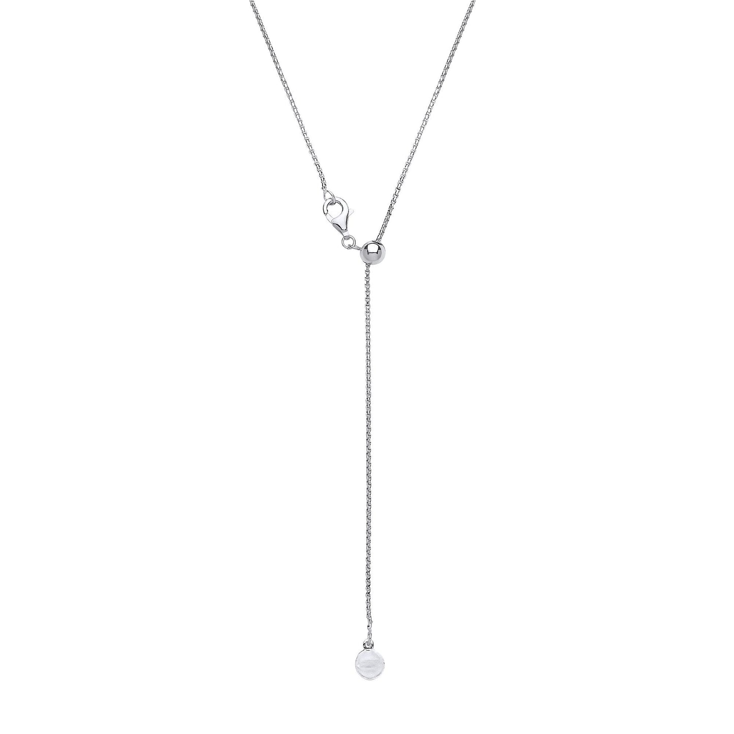 Silver  Adjustable Toggle Lariat Pendant Chain Necklace 1mm 22inch - GVK205