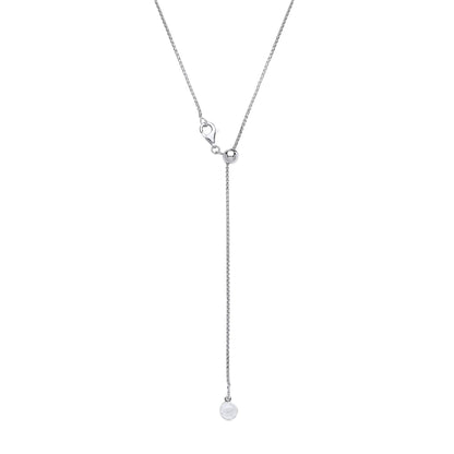 Silver  Adjustable Toggle Lariat Pendant Chain Necklace 1mm 22inch - GVK205