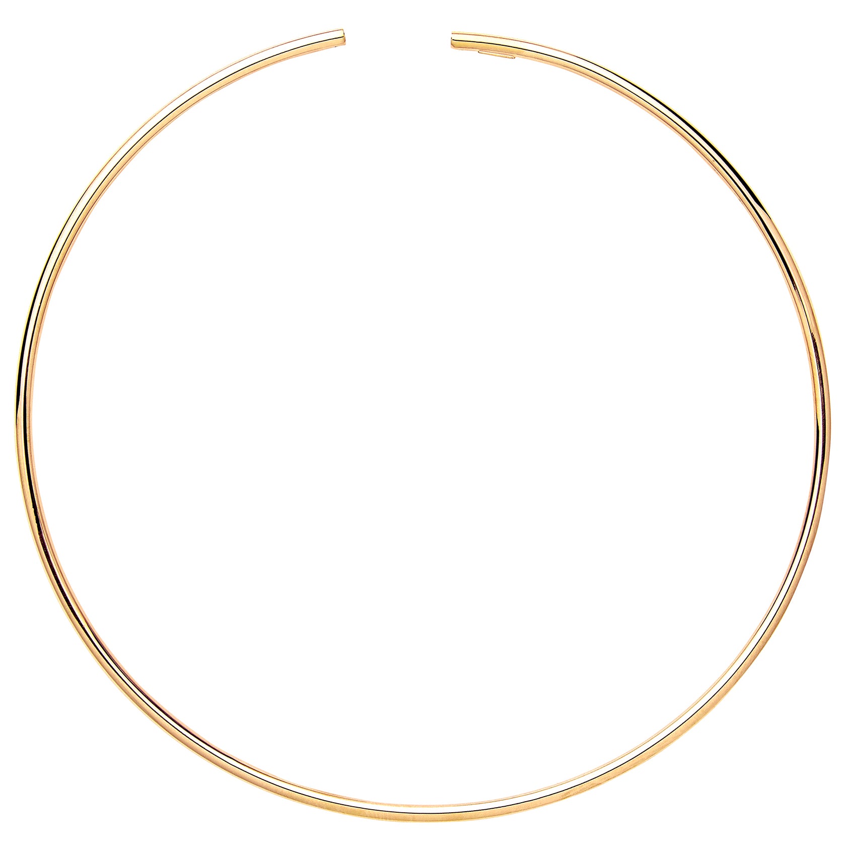 Gilded Silver  Flexi Tube Collarette Necklace 2mm 14" + 15mm gap - GVK216GOLD