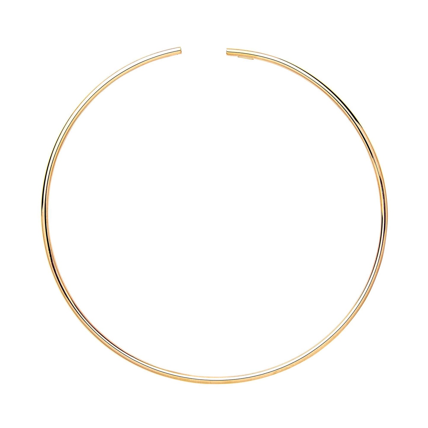 Gilded Silver  Flexi Tube Collarette Necklace 2mm 14" + 15mm gap - GVK216GOLD