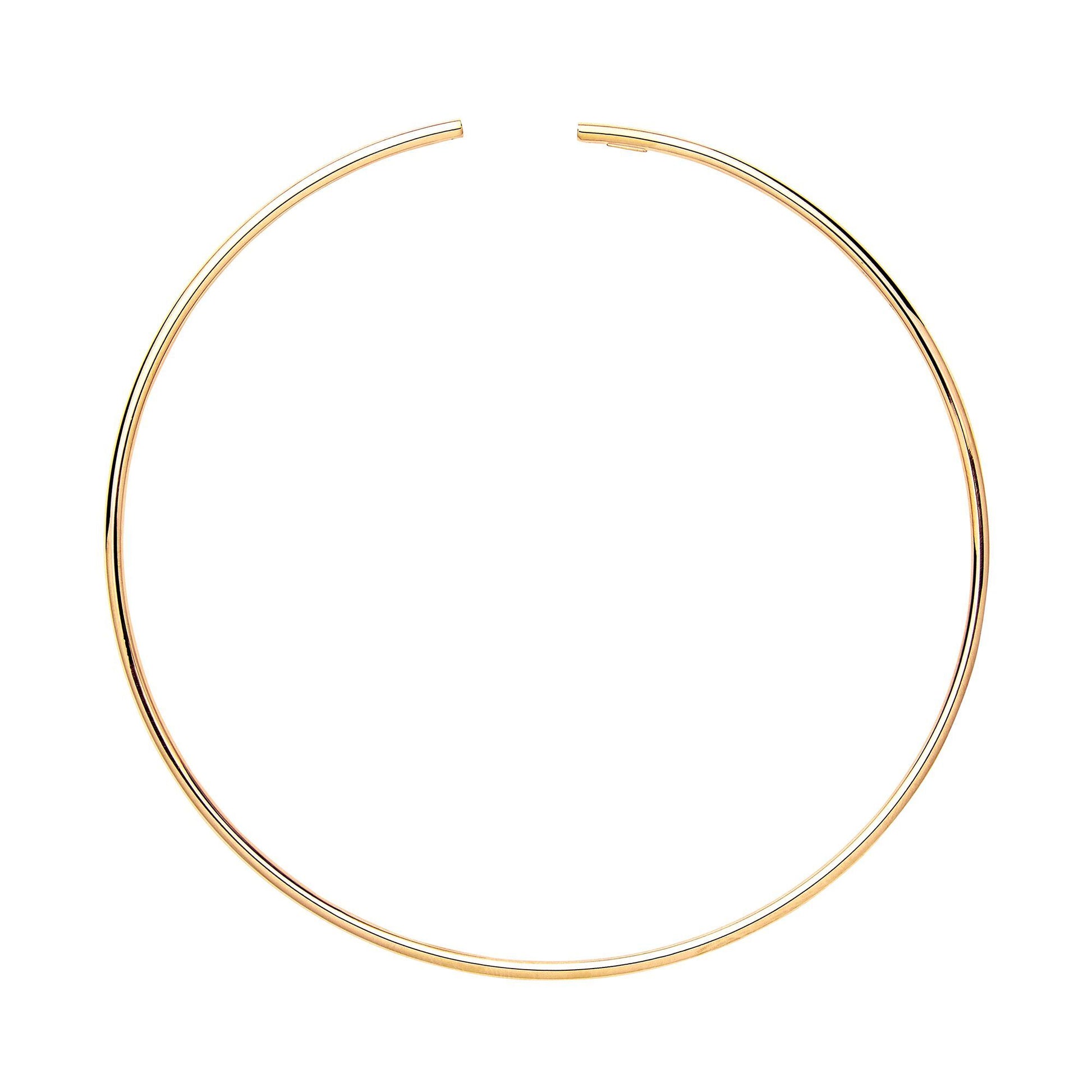Gilded Silver  Flexi Tube Collarette Necklace 2mm 14" + 15mm gap - GVK216GOLD