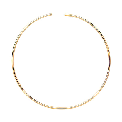 Gilded Silver  Flexi Tube Collarette Necklace 2mm 14" + 15mm gap - GVK216GOLD