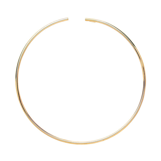 Gilded Silver  Flexi Tube Collarette Necklace 2mm 14" + 15mm gap - GVK216GOLD