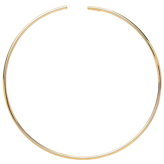 Gilded Silver  Flexi Tube Collarette Necklace 2mm 14" + 15mm gap - GVK216GOLD