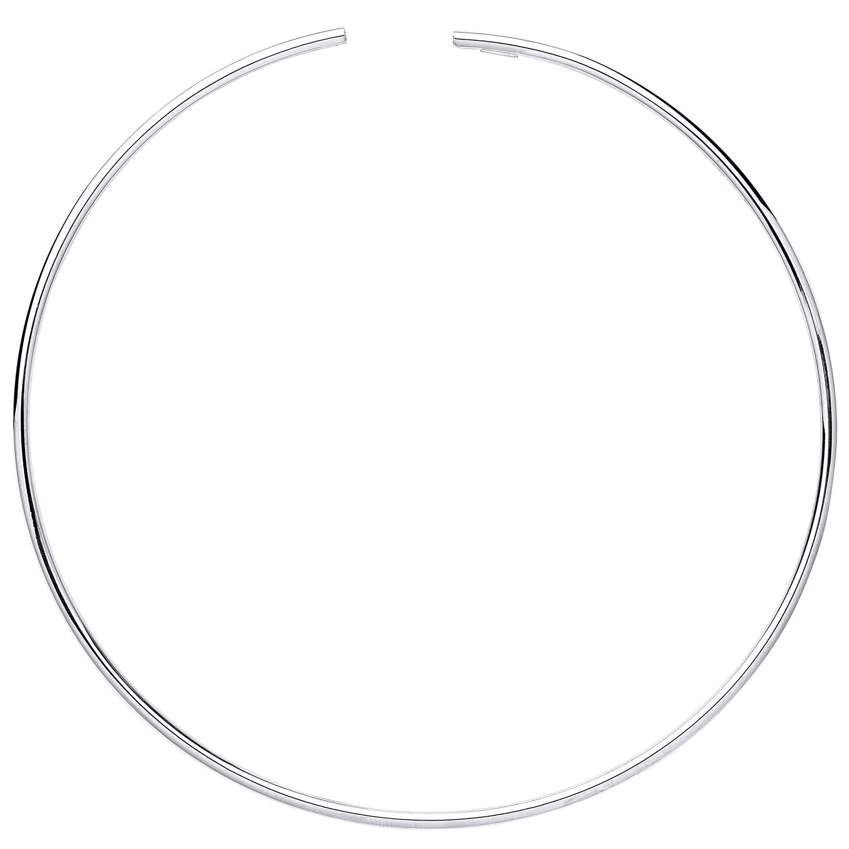 Silver  Flexi Tube Choker Collarette Necklace 2mm 14" + 15mm gap - GVK216RH