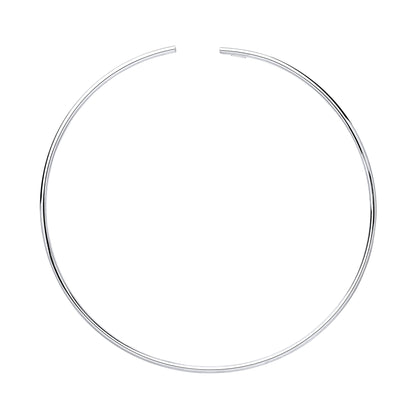 Silver  Flexi Tube Choker Collarette Necklace 2mm 14" + 15mm gap - GVK216RH