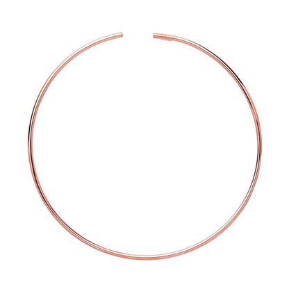 Rose Silver  Flexi Tube Collarette Necklace 2mm 14" + 15mm gap - GVK216ROSE