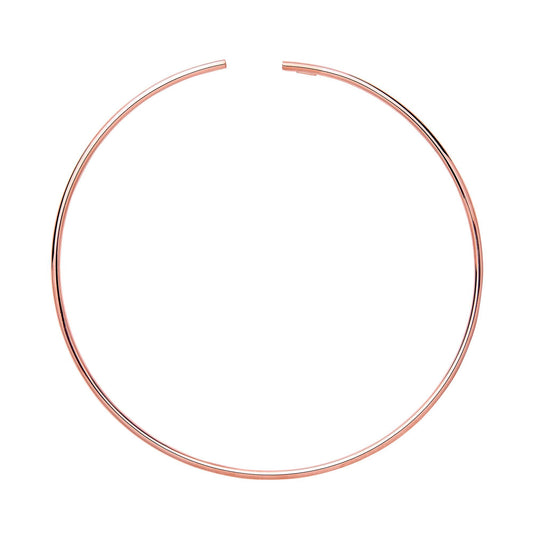 Rose Silver  Flexi Tube Collarette Necklace 2mm 14" + 15mm gap - GVK216ROSE
