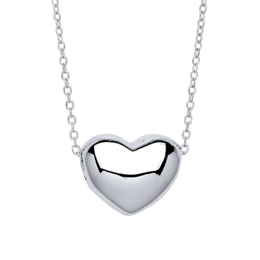 Silver Bubbly 3D Love Heart Charm Necklace - GVK227