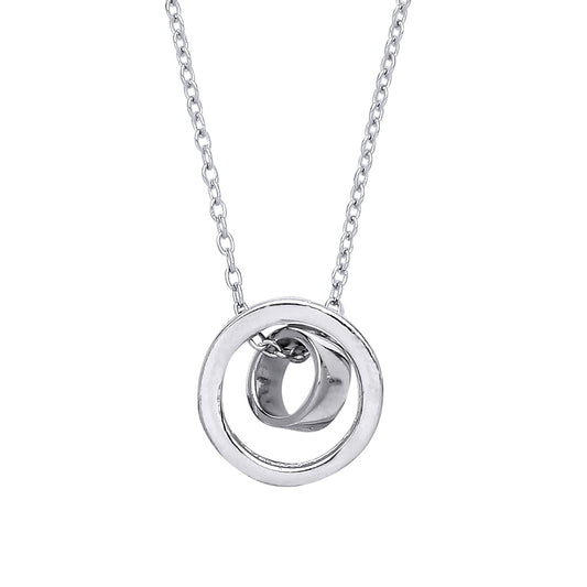 Silver  Swing Loop Halo Charm Necklace - GVK229