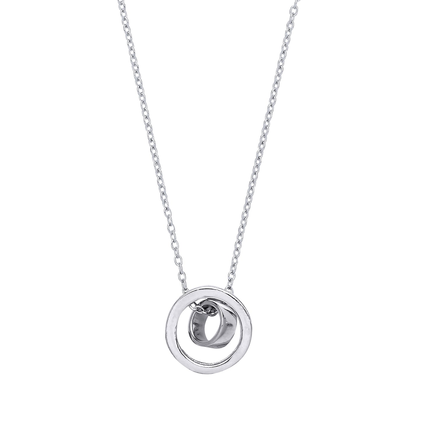 Silver  Swing Loop Halo Charm Necklace - GVK229