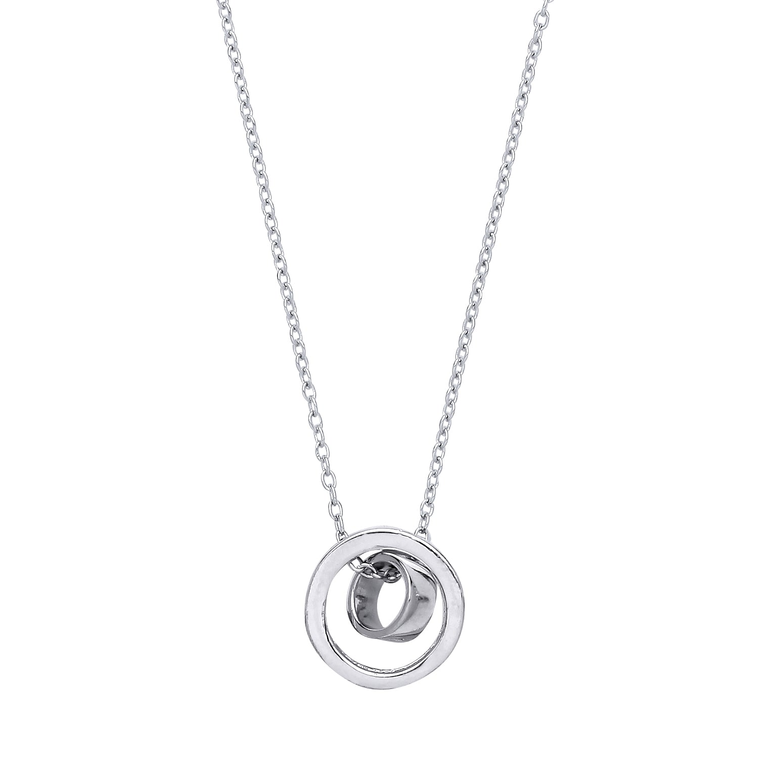 Silver  Swing Loop Halo Charm Necklace - GVK229