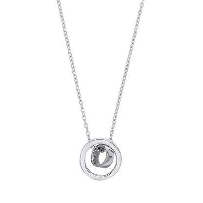 Silver  Swing Loop Halo Charm Necklace - GVK229