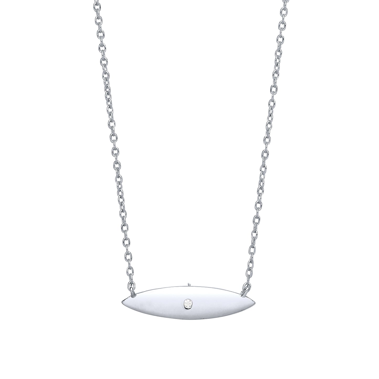 Silver  CZ Mini Surfboard Charm Necklace - GVK232