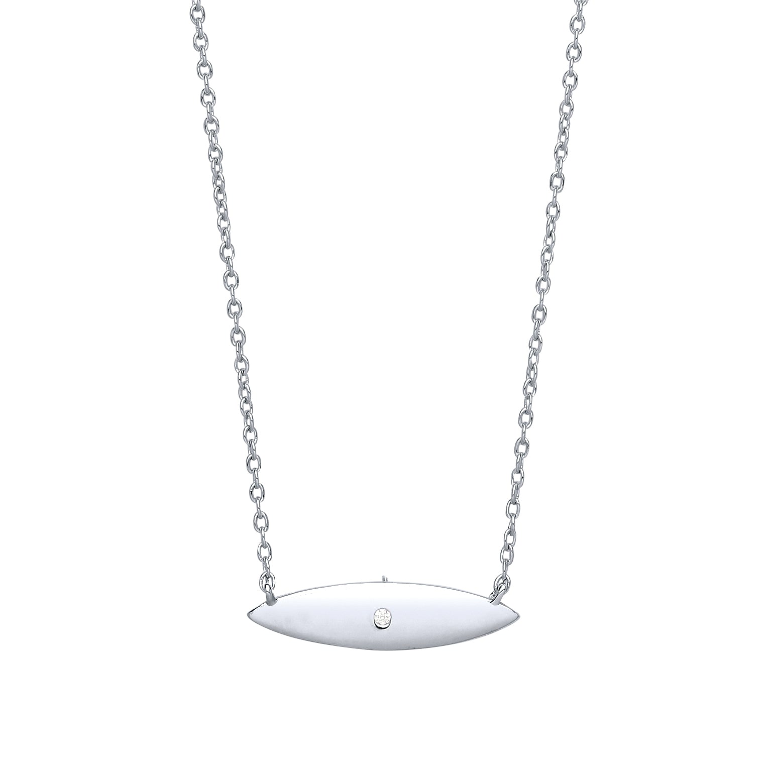 Silver  CZ Mini Surfboard Charm Necklace - GVK232