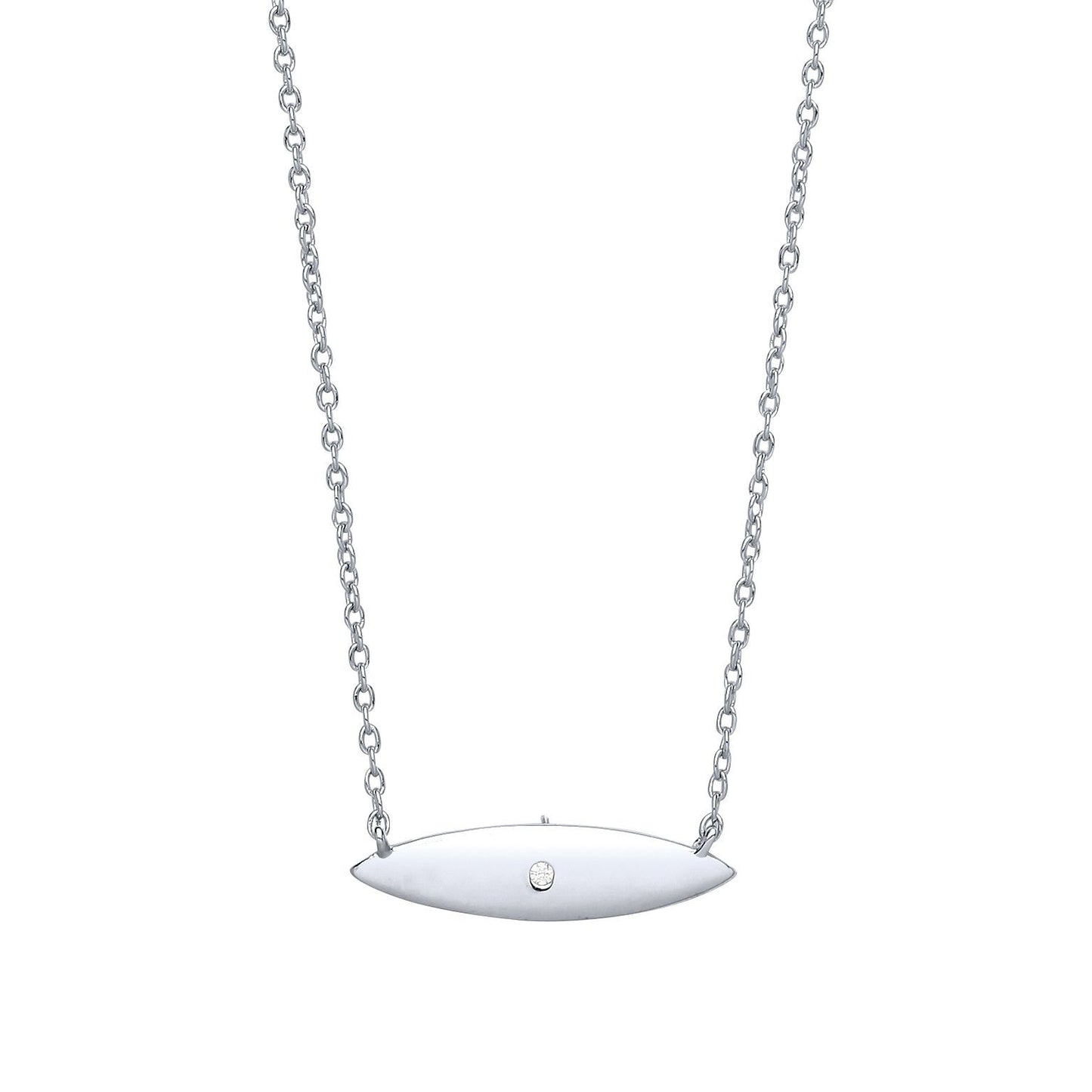 Silver  CZ Mini Surfboard Charm Necklace - GVK232