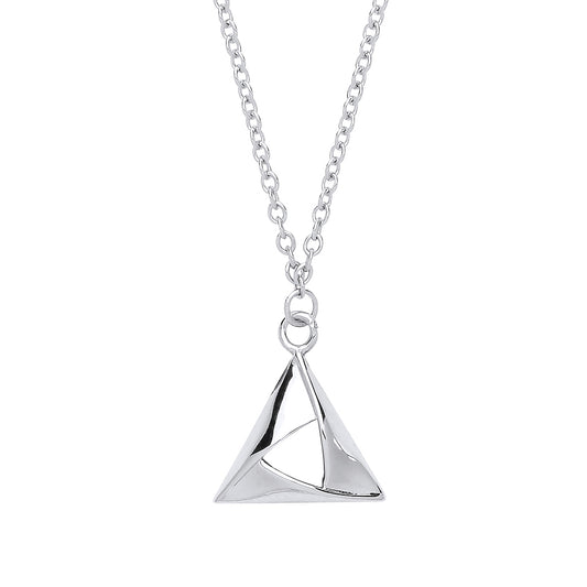 Silver  Triangle Hamantaschen Charm Necklace 18 inch - GVK255