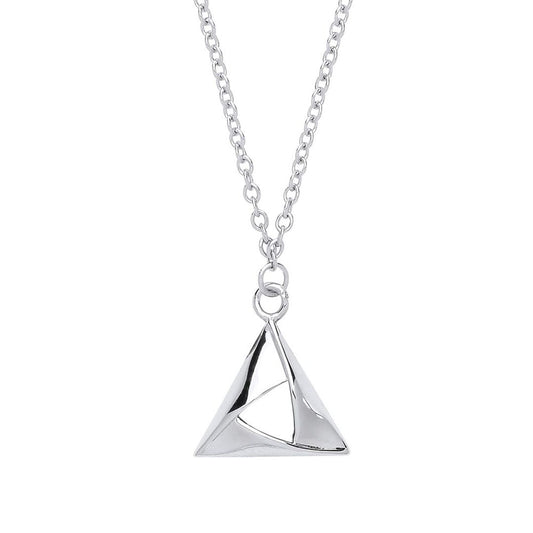 Silver Triangle Hamantaschen Charm Necklace 18 inch - GVK255