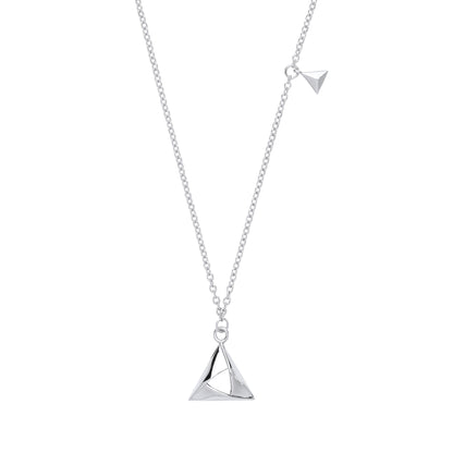 Silver  Triangle Hamantaschen Charm Necklace 18 inch - GVK255