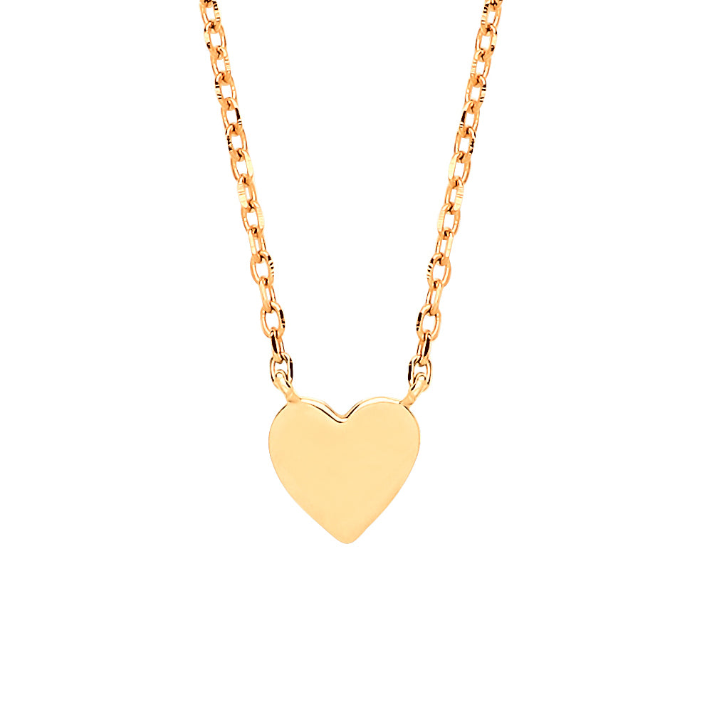 Gilded Silver  Love Heart Charm Necklace 16 inch - GVK277