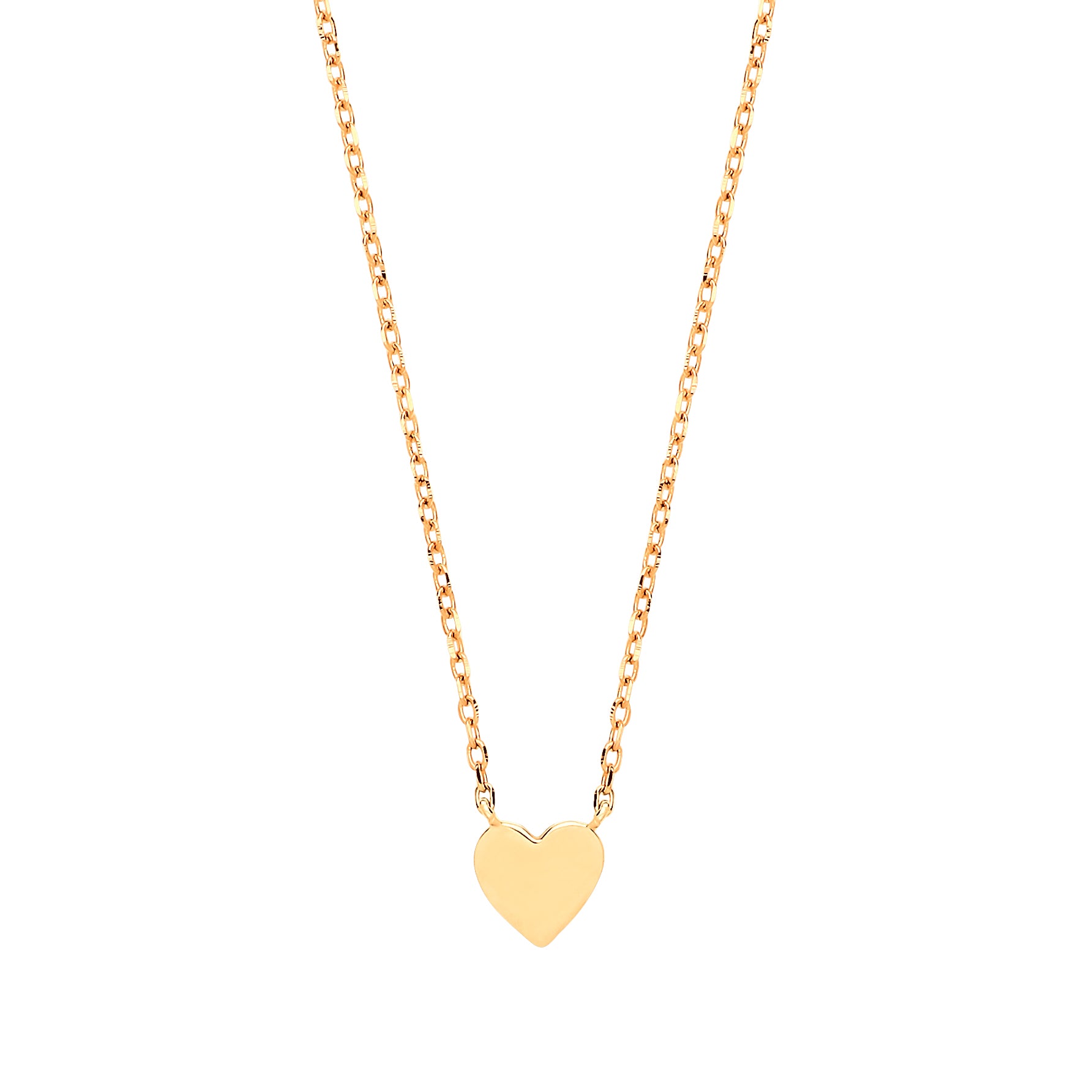 Gilded Silver  Love Heart Charm Necklace 16 inch - GVK277