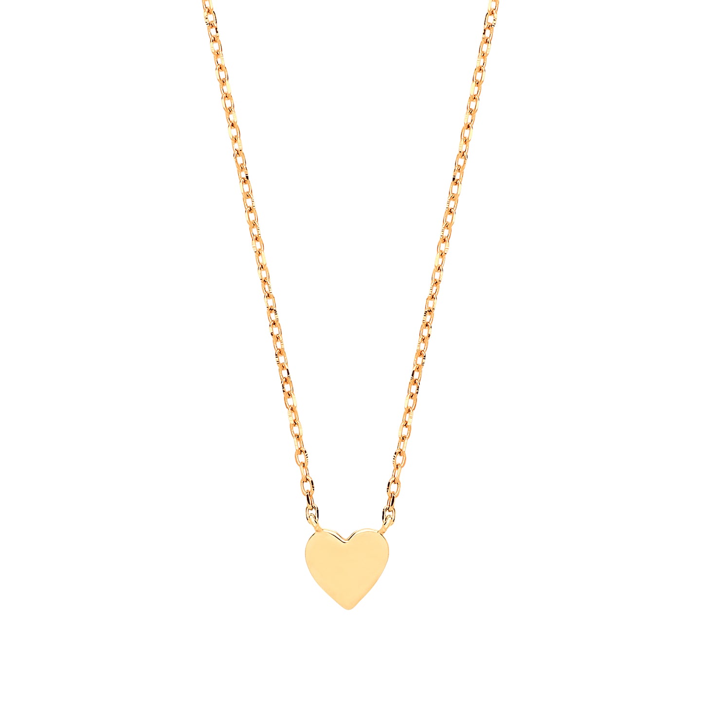 Gilded Silver  Love Heart Charm Necklace 16 inch - GVK277