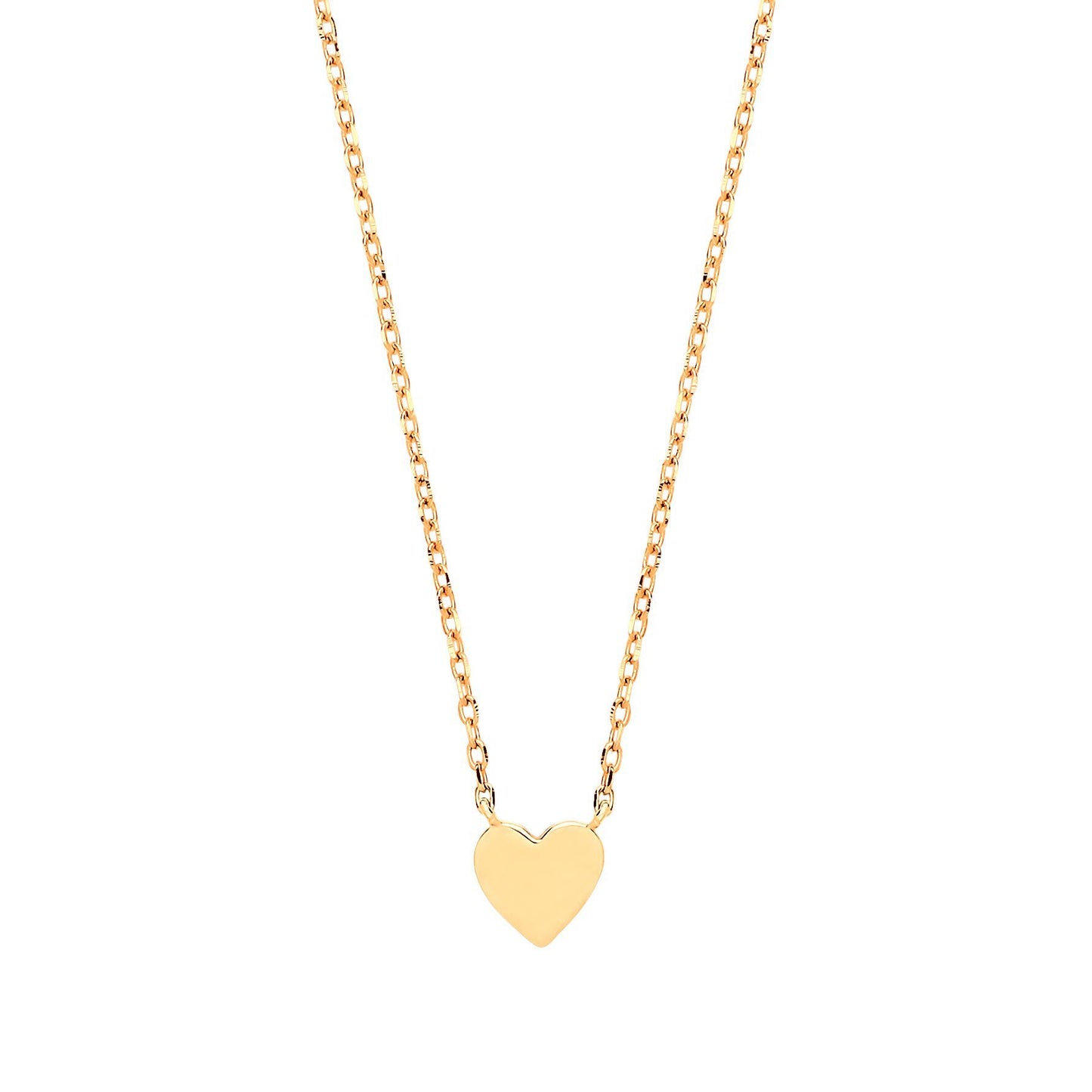 Gilded Silver  Love Heart Charm Necklace 16 inch - GVK277