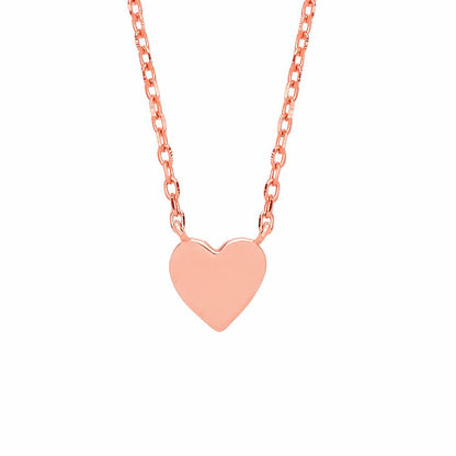 Rose Silver  Love Heart Charm Necklace 16 inch - GVK278