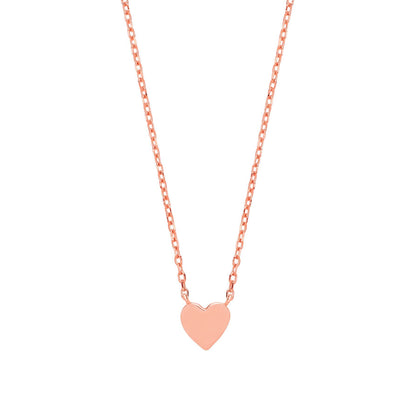 Rose Silver  Love Heart Charm Necklace 16 inch - GVK278