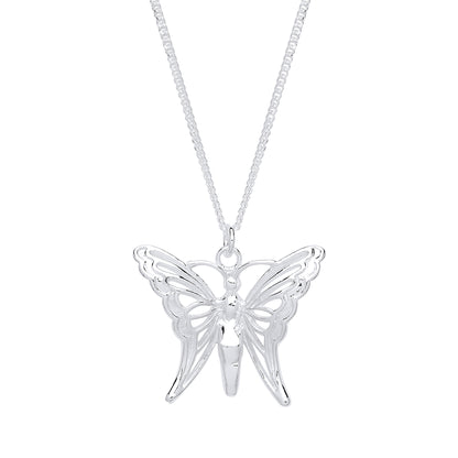Silver  Butterfly Charm Necklace 16 inch - GVK294
