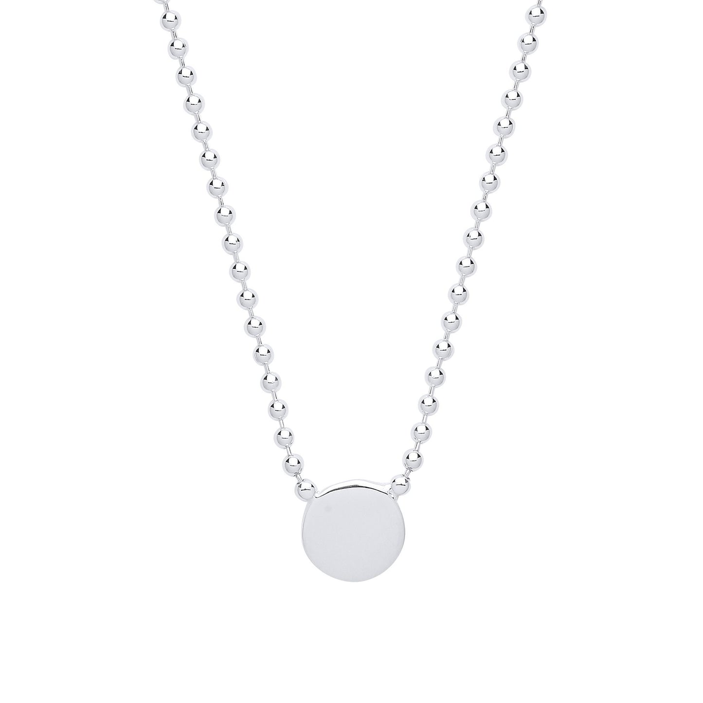 Silver  Bead Chain Medallion Necklace 18 inch - GVK300