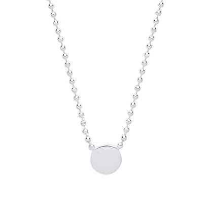 Silver  Bead Chain Medallion Necklace 18 inch - GVK300