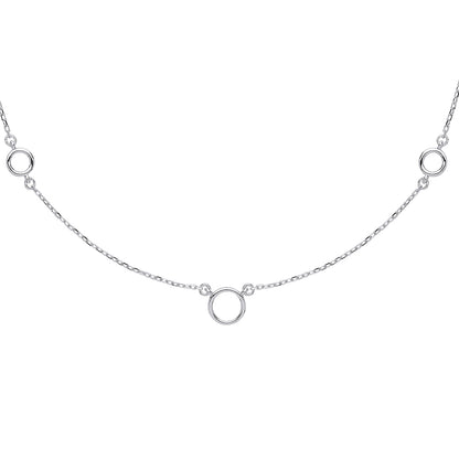 Silver  Bubbles n Rings Charm Necklace - GVK308