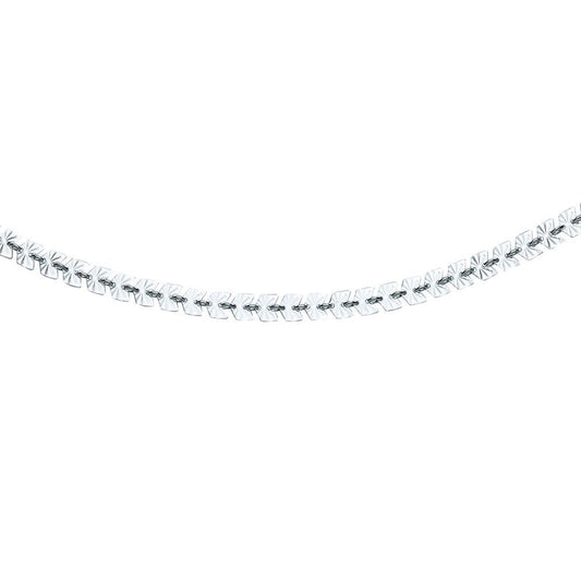 Silver Sunburst Forzatina Arrowhead Flat Link Necklace 6mm 18inch - GVK330