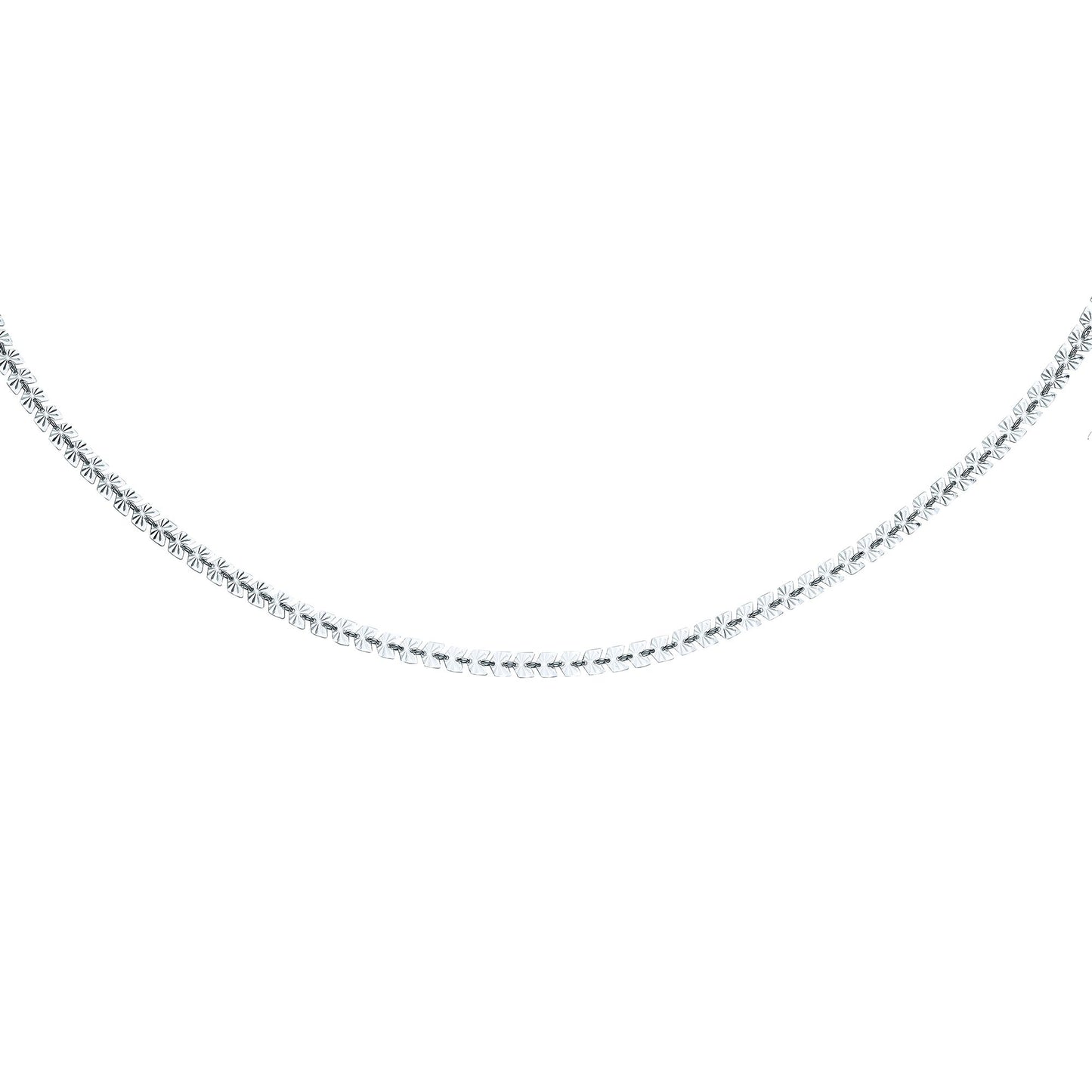 Silver  Sunburst Forzatina Arrowhead Flat Link Necklace 6mm 18inch - GVK330