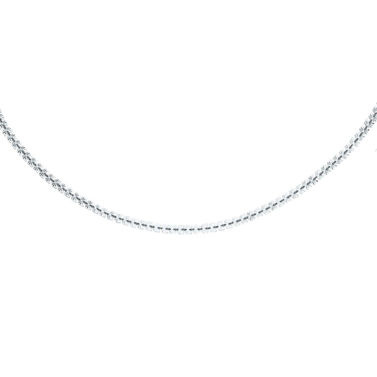 Silver  Sunburst Forzatina Arrowhead Flat Link Necklace 6mm 18inch - GVK330