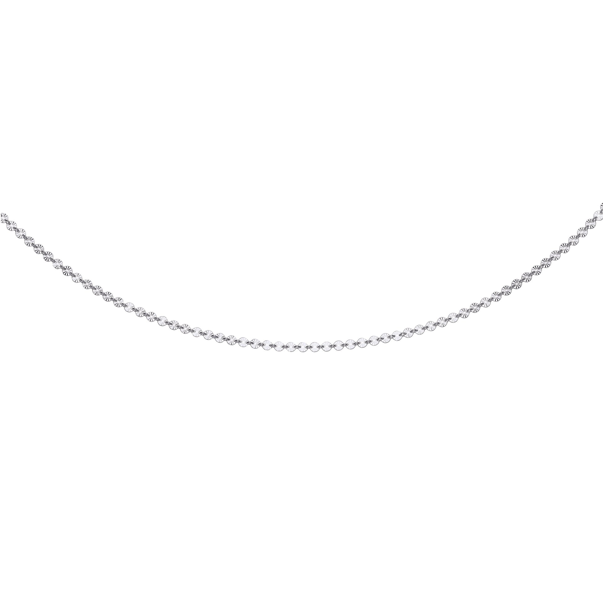 Silver  Sunburst Forzatina Flat Link Necklace 4mm 18 inch - GVK331