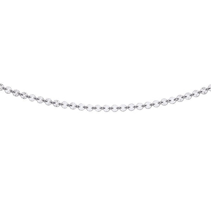 Silver  Sunburst Forzatina Flat Link Necklace 4mm 18 inch - GVK331