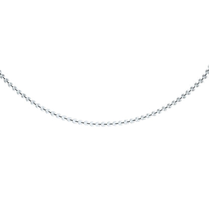 Silver  Sunburst Forzatina Love Heart Flat Link Necklace 6mm 18" - GVK332